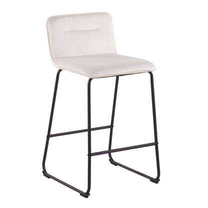 Casper - Fixed Height Contemporary Counter Stool (Set of 2) - Black / Cream