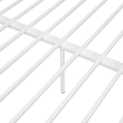 Full Long Over Queen Metal Bunk Bed - White