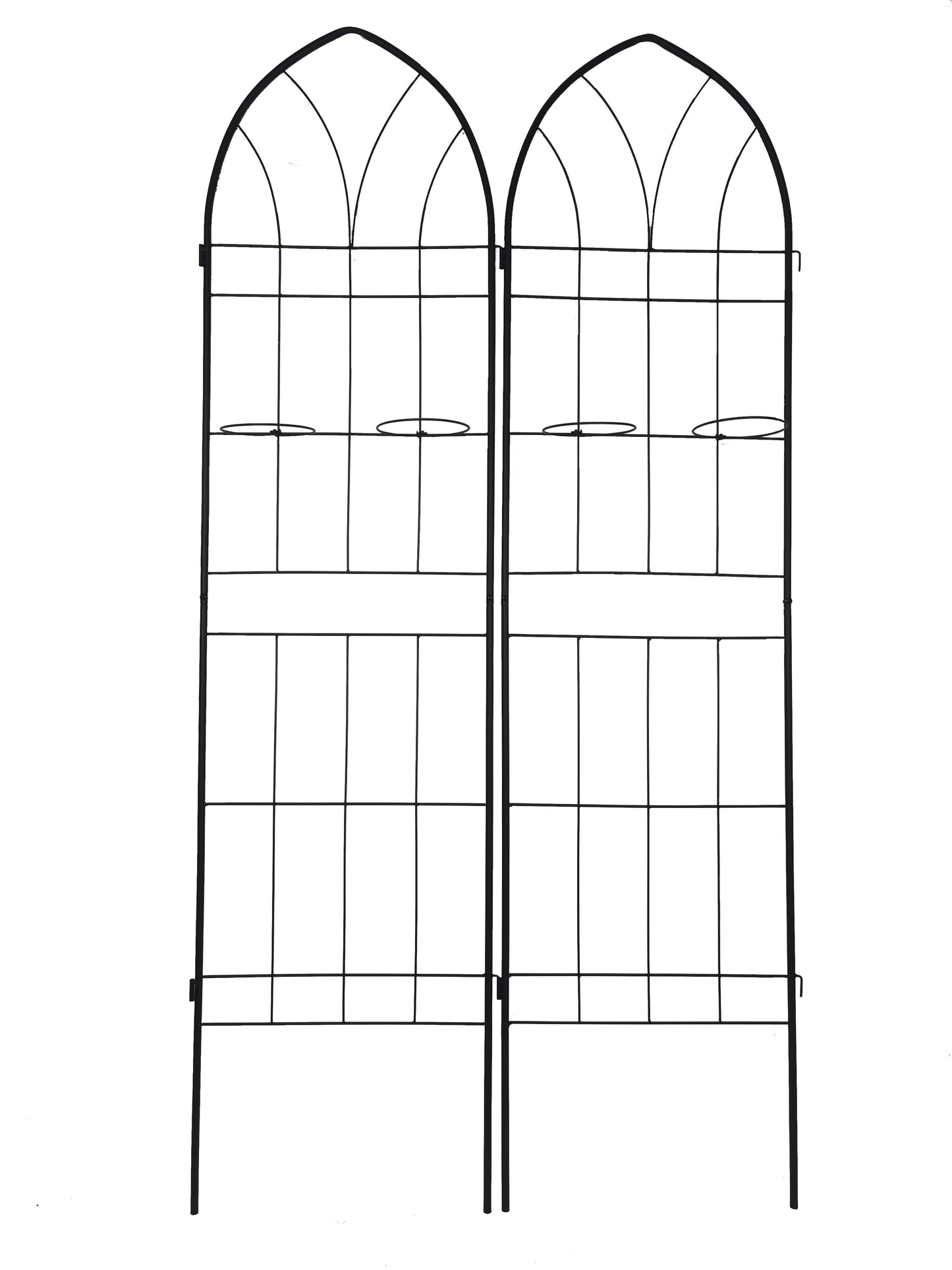 4 Pack Metal Garden Trellis Rustproof Trellis For Climbing Plants Outdoor Flower Support - Black