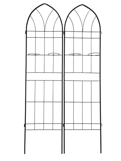 4 Pack Metal Garden Trellis Rustproof Trellis For Climbing Plants Outdoor Flower Support - Black