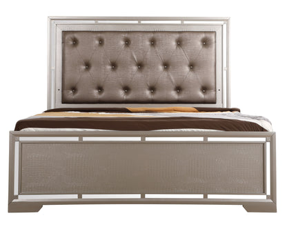 Alana - King Bed - Silver Champagne