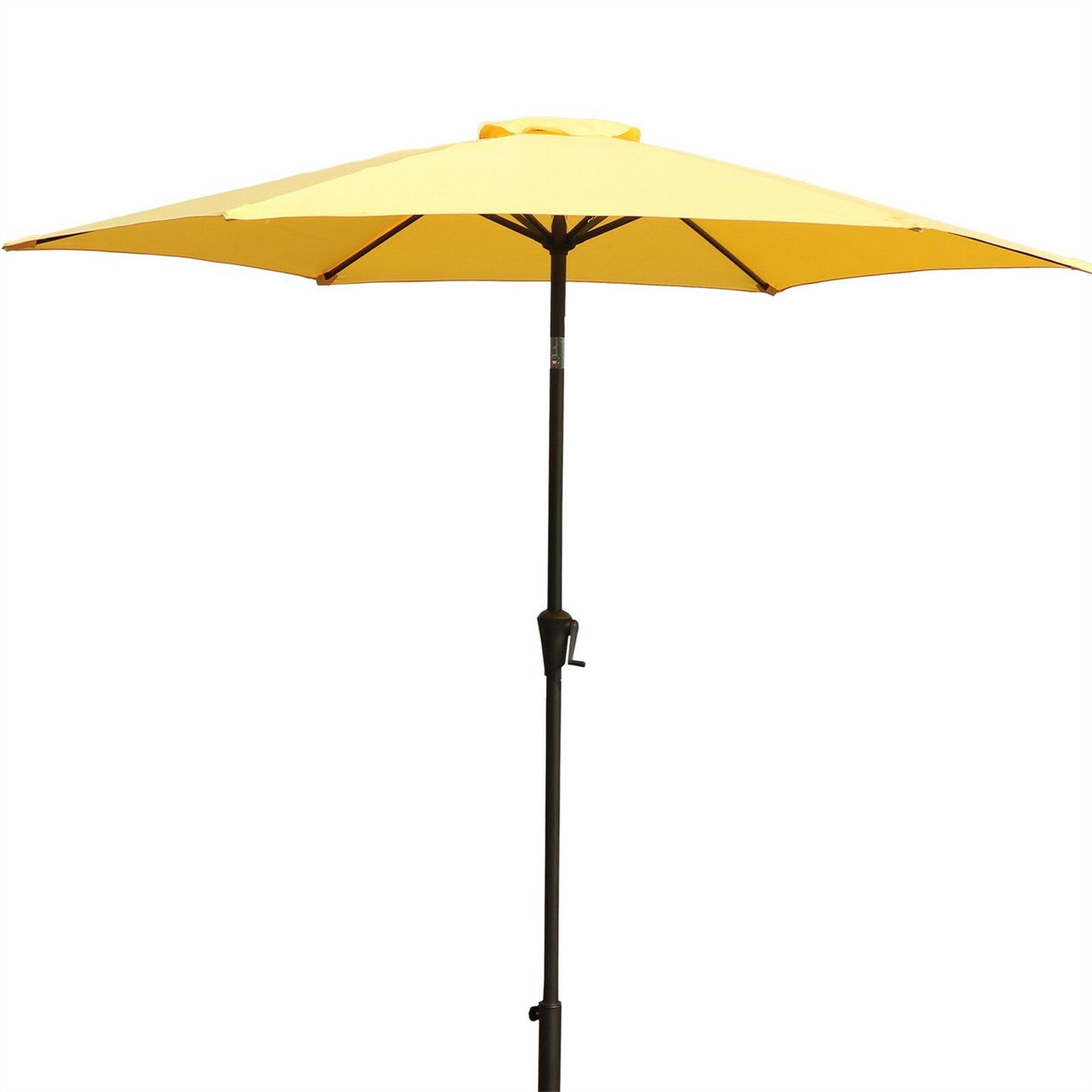 8.8' Outdoor Aluminum Patio Umbrella, Patio Umbrella, Market Umbrella With 33 Pounds Round Resin Umbrella Base, Push Button Tilt And Crank Lift - Yellow
