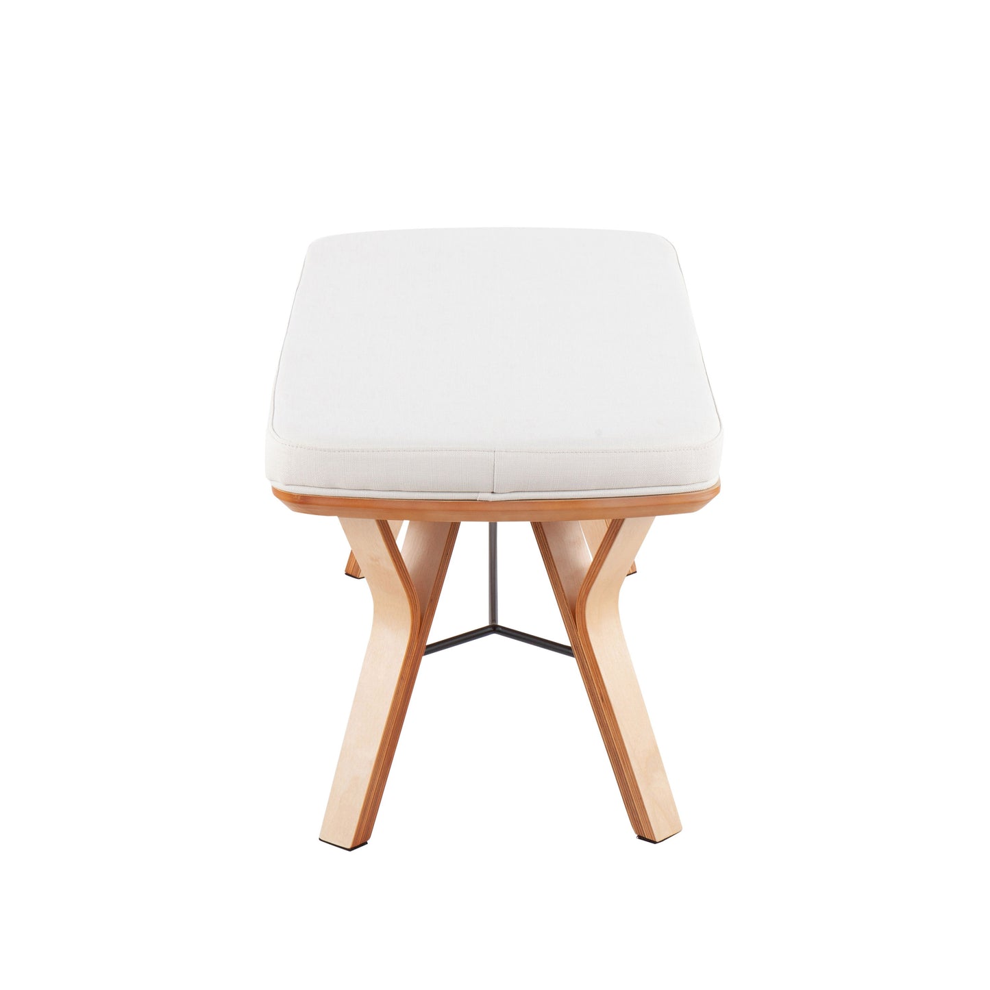 Folia - Mid-Century Modern Bench - Natural / Cream