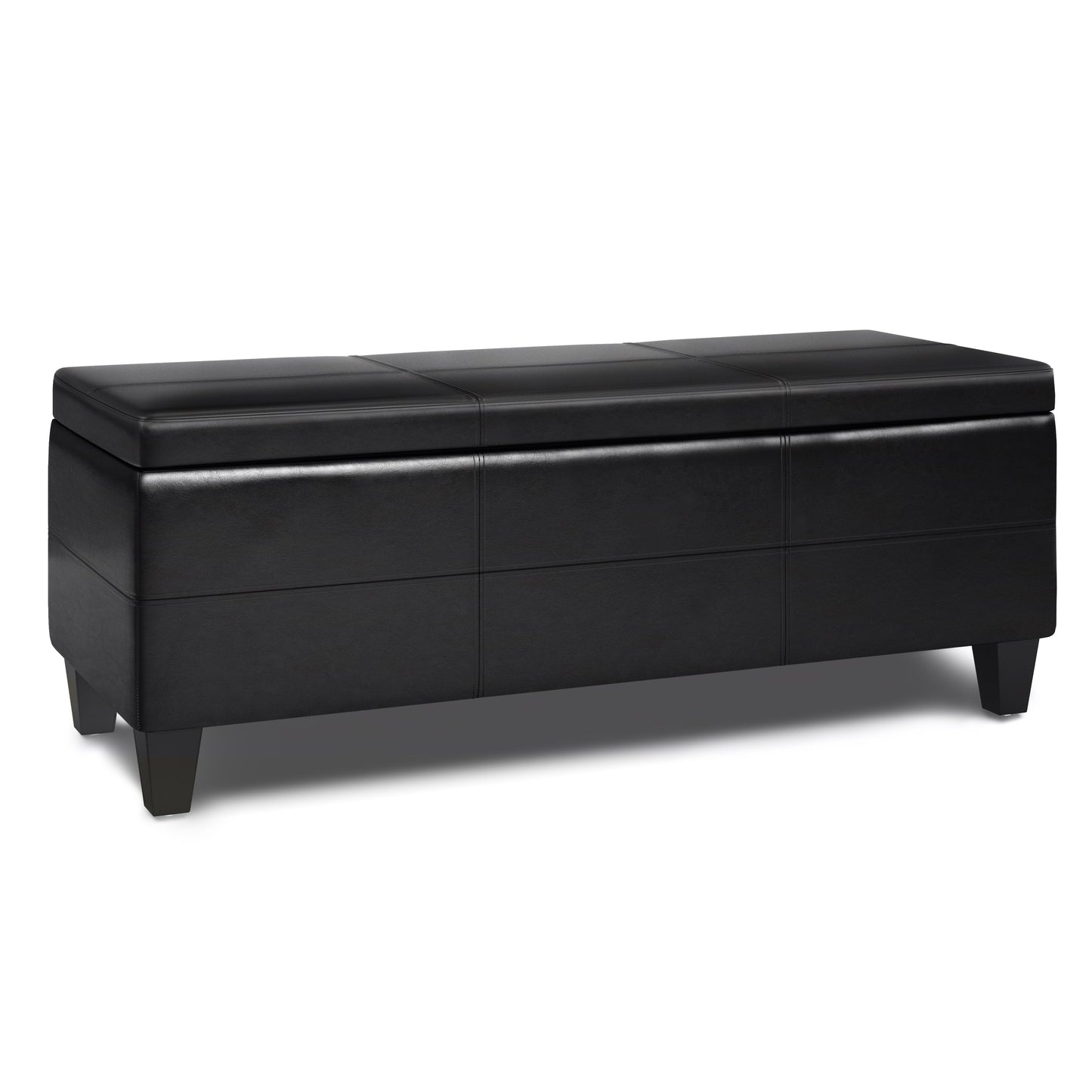 Afton - Storage Ottoman Bench - Midnight Black