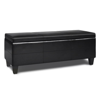 Afton - Storage Ottoman Bench - Midnight Black