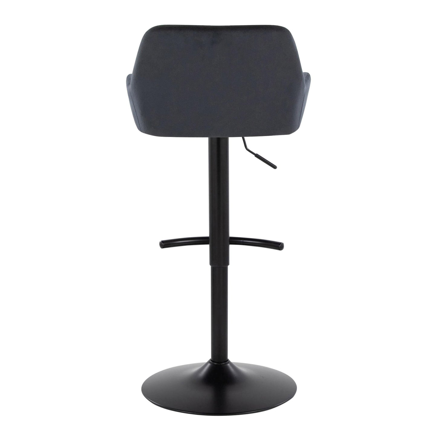 Daniella - Contemporary Adjustable Barstool With Swivel With Rounded T Footrest (Set of 2) - Black