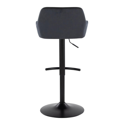Daniella - Contemporary Adjustable Barstool With Swivel With Rounded T Footrest (Set of 2) - Black