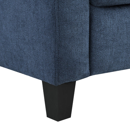 Horatio - Chenille 3 Seater Sofa - Navy