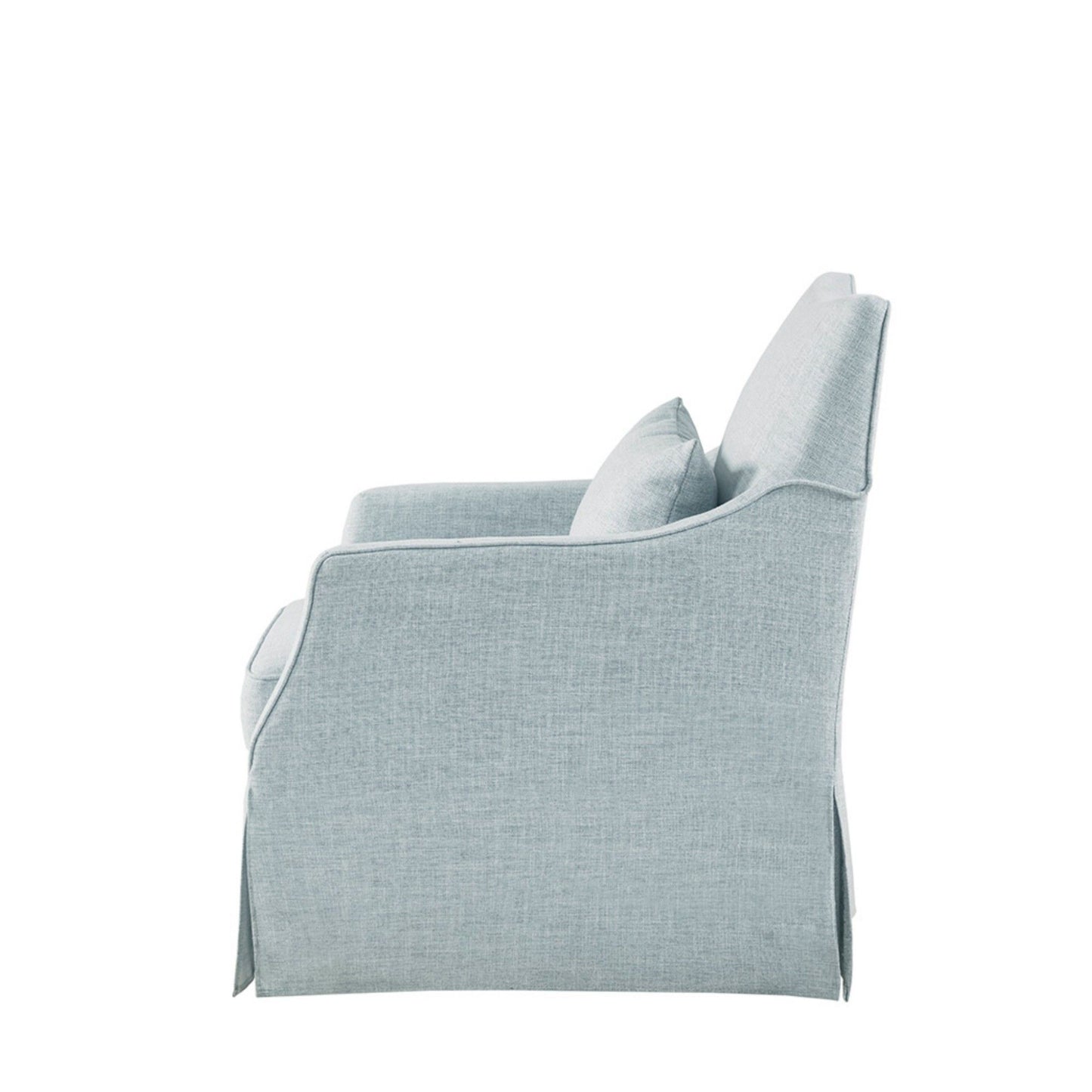 Modern Design London Skirted Swivel Chair With 360 Degree Rotation - Light Blue