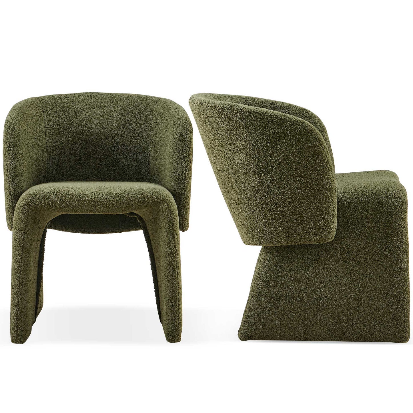 Modern Accent Chair Green Single Sofa Chair, Upholstered Side Chair Teddy Comfy Chair For Dining Room / Bedroom / Living Room / Reception 1 Piece - Green
