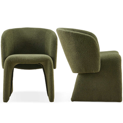 Modern Accent Chair Green Single Sofa Chair, Upholstered Side Chair Teddy Comfy Chair For Dining Room / Bedroom / Living Room / Reception 1 Piece - Green