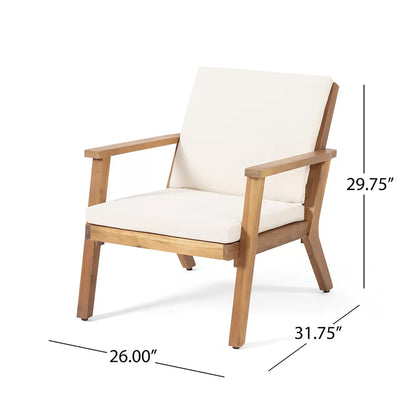 Avacyn - Outdoor 4 Seater Chat Set With Cushions - Natural / Cream