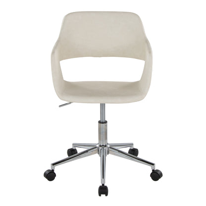 Margarite - Contemporary Task Chair - Chrome / Cream