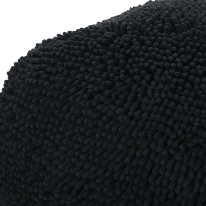 Spongy - Microfiber Square Pouf, Cozy Seating - Dark Charcoal