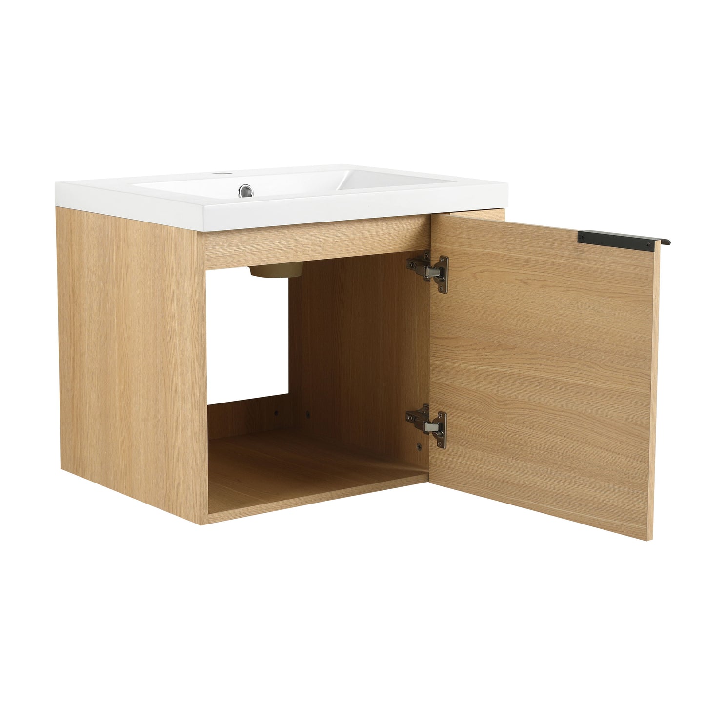 Modern 24" Bathroom Vanity Sink Combo With Spacious Storage And Construction - Oak
