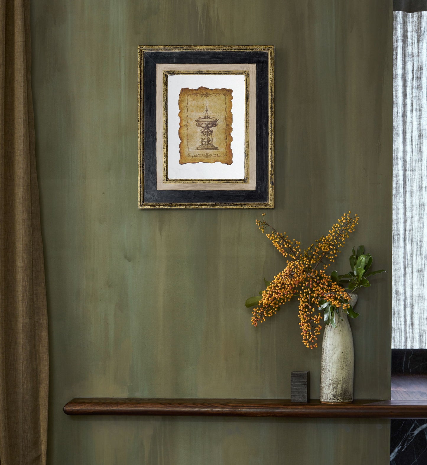 Lucian - Framed Antiqued Sculpture Print (Set of 2) - Multicolor