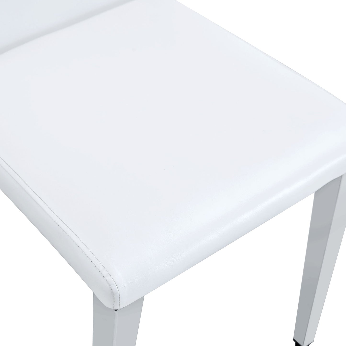 (Set of 4) Backrest Chairs With Silver Metal Legs The Perfect Combination, Suitable For Minimalist And Modern Home Styles - White / Silver