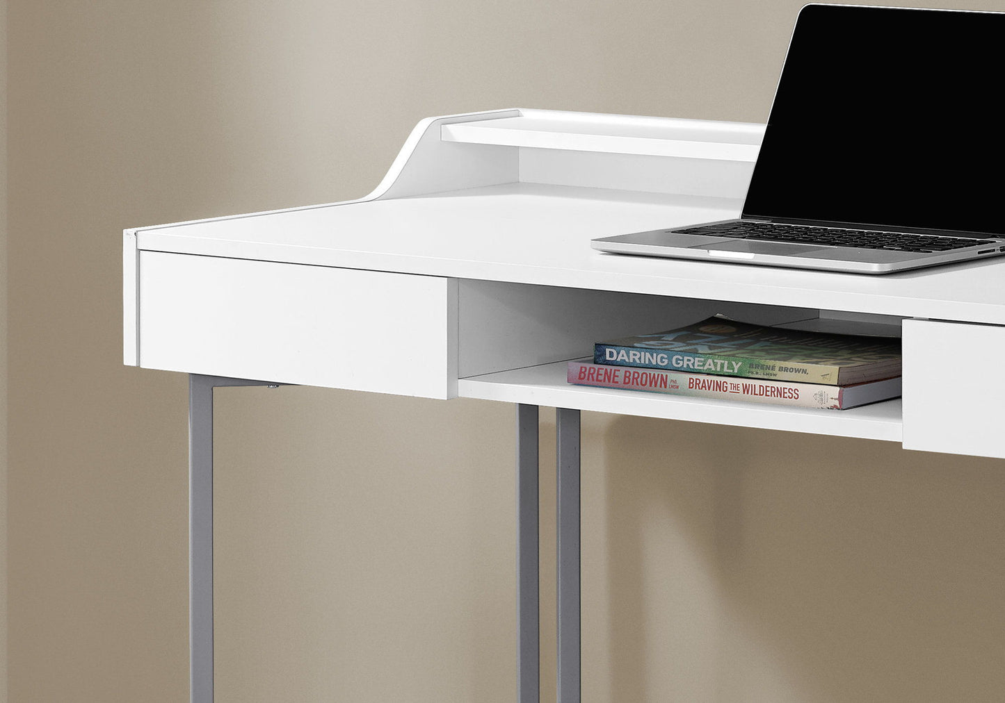 Computer Desk For Home Office, Storage Drawers, Versatile Placement - White