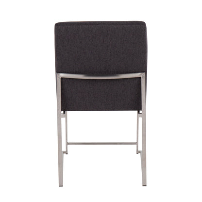 Fuji - Contemporary High Back Dining Chair (Set of 2) - Charcoal