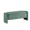 Ottoman Oval Storage Bench, 3D Lamb Fleece Bench With Large Storage Space For The Living Room, Entryway And Bedroom - Green