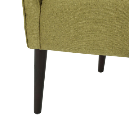 Contemporary Upholstered Club Chair With Button Tufting - Green