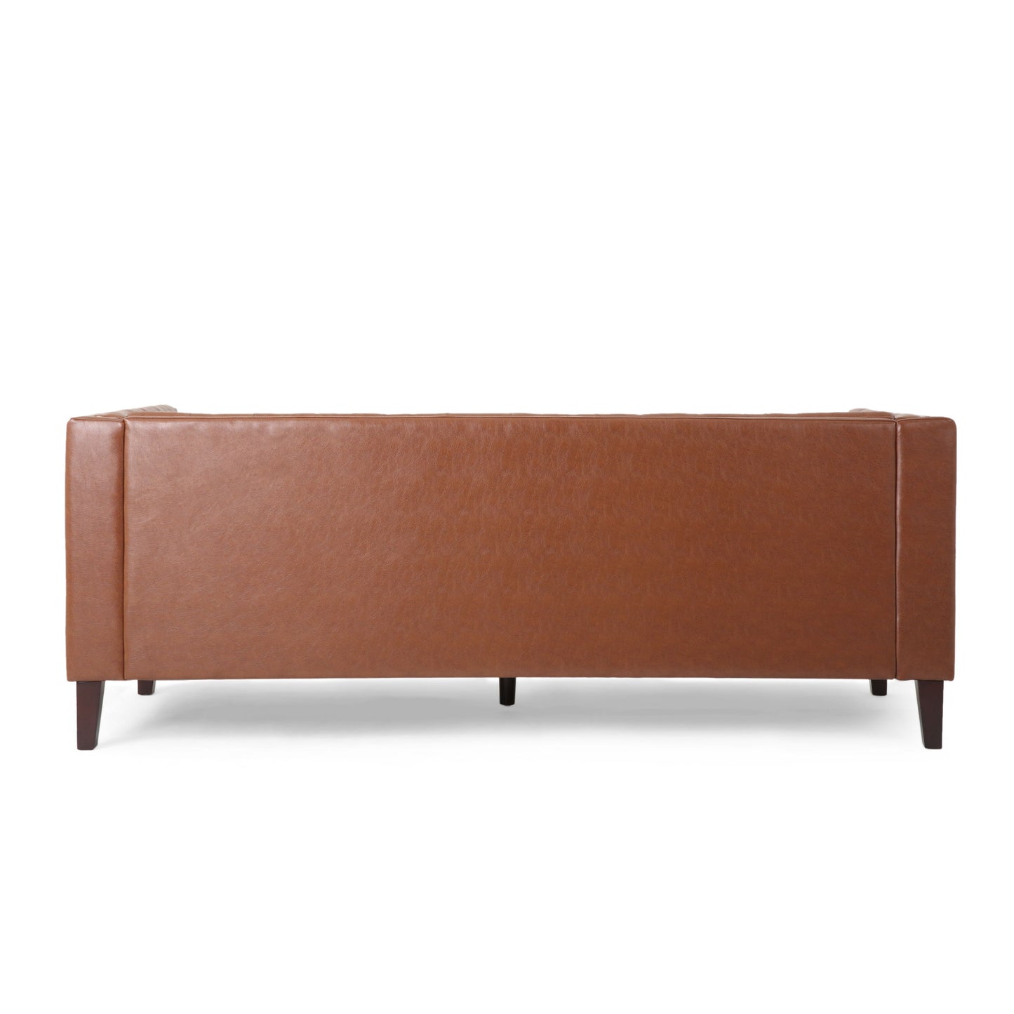 Comfy 3 Seat Sofa With Tufted Back, Modern For Living Room - Light Brown