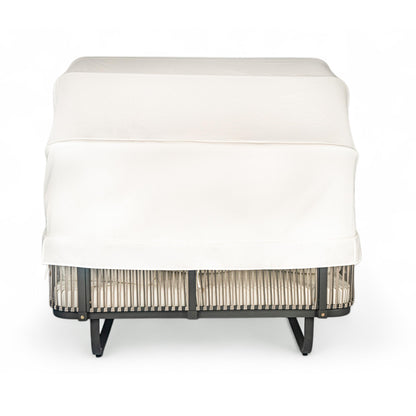 Outdoor Patio Daybed Rattan Daybed Outdoor Sunbed With Detachable Pillows For Patio, Backyard, Pool - Beige