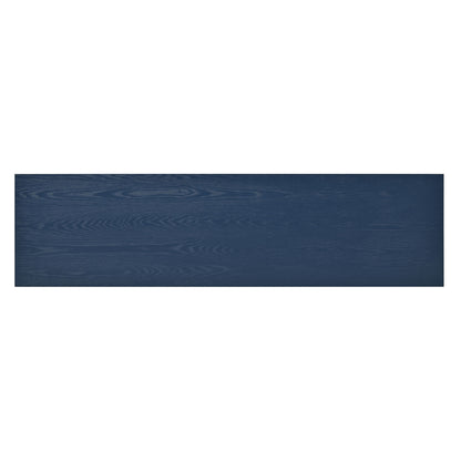 Elegant Sideboard With Sophisticated Wavy Pattern Doors And Arched Groove Design, Adjustable 4 Door Layout - Navy Blue