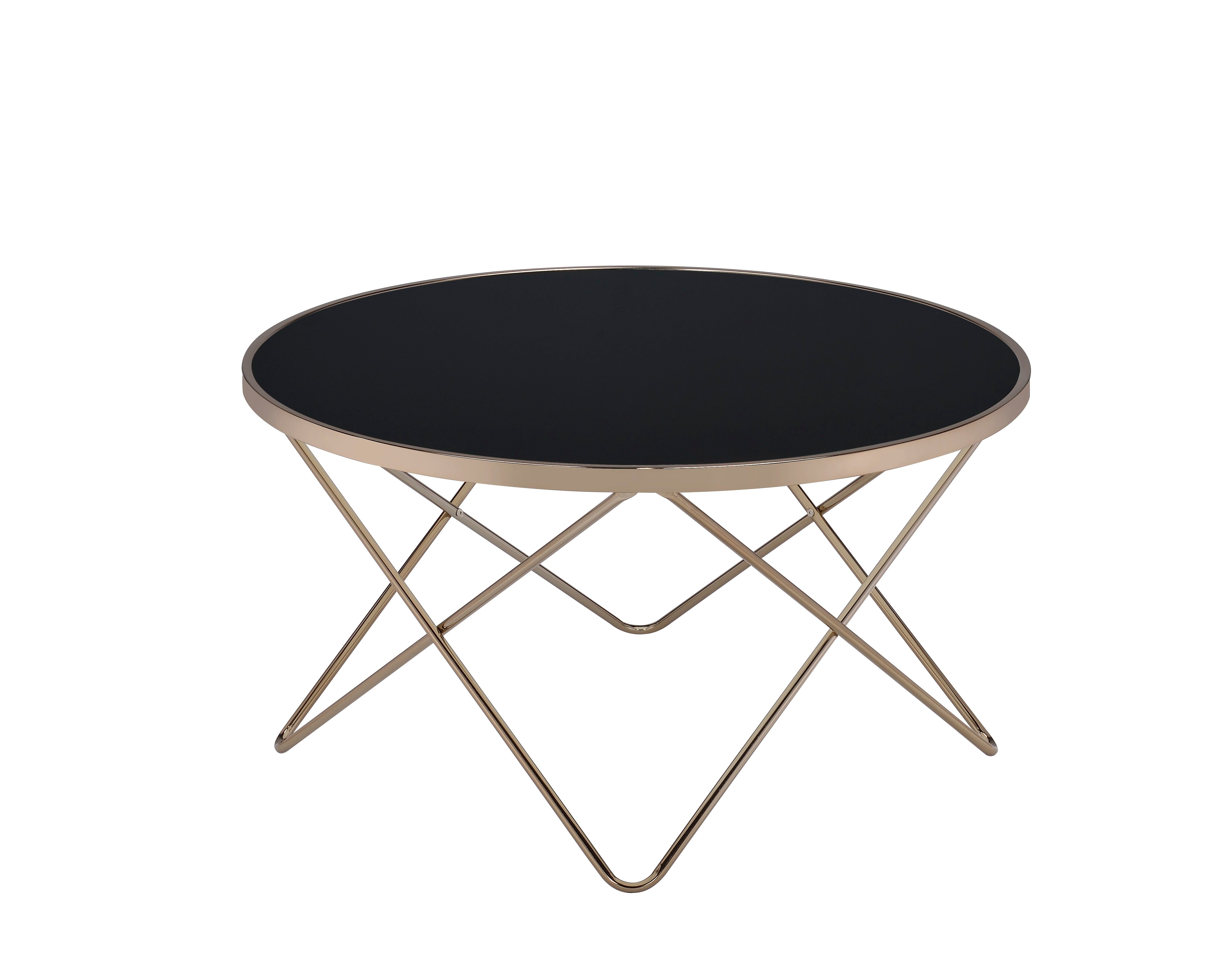Valora - Glass Coffee Table - Black / Gold