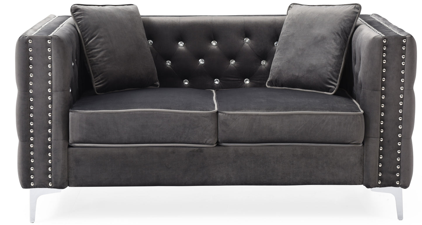 Chic Contemporary Loveseat - Gray