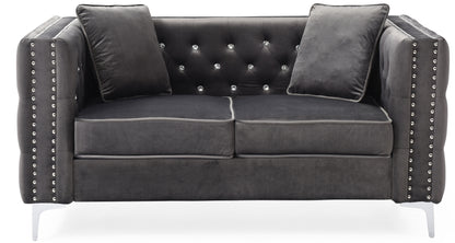Chic Contemporary Loveseat - Gray