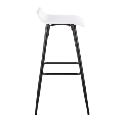 Ale - Contemporary Fixed Height Bar Stool (Set of 2) - White / Black