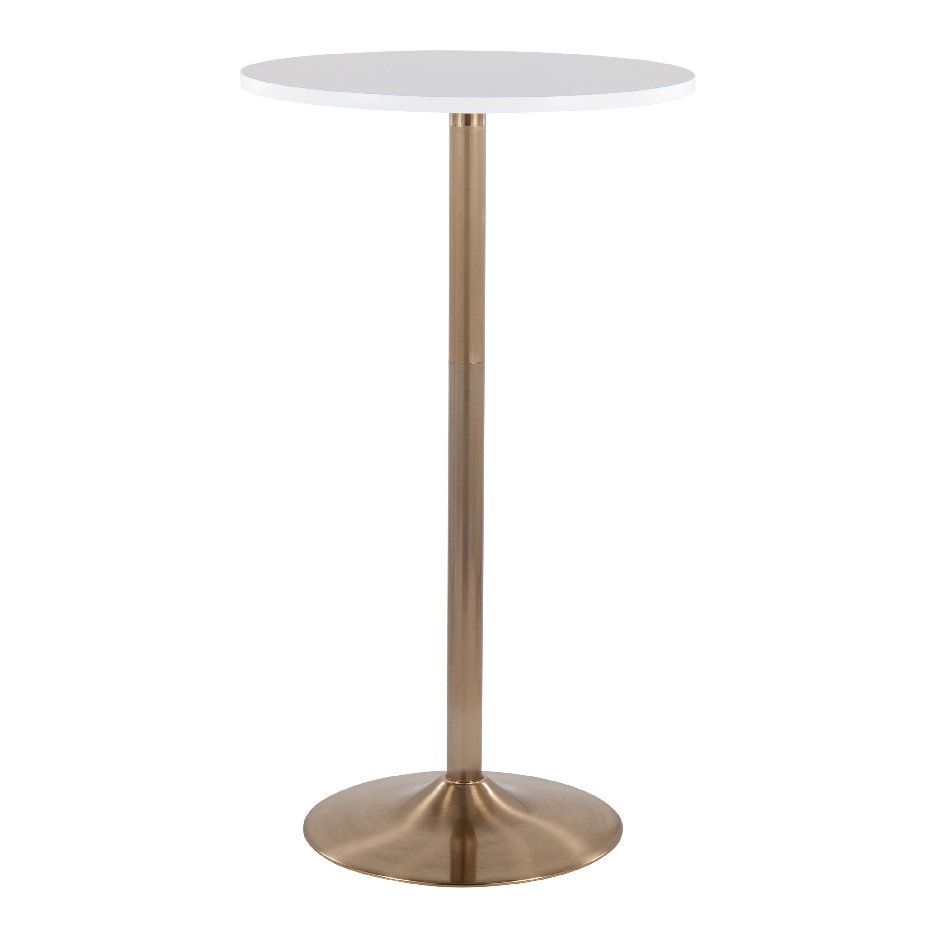 Pebble - Contemporary / Glam Adjustable Dining Or Bar Table - Gold / White