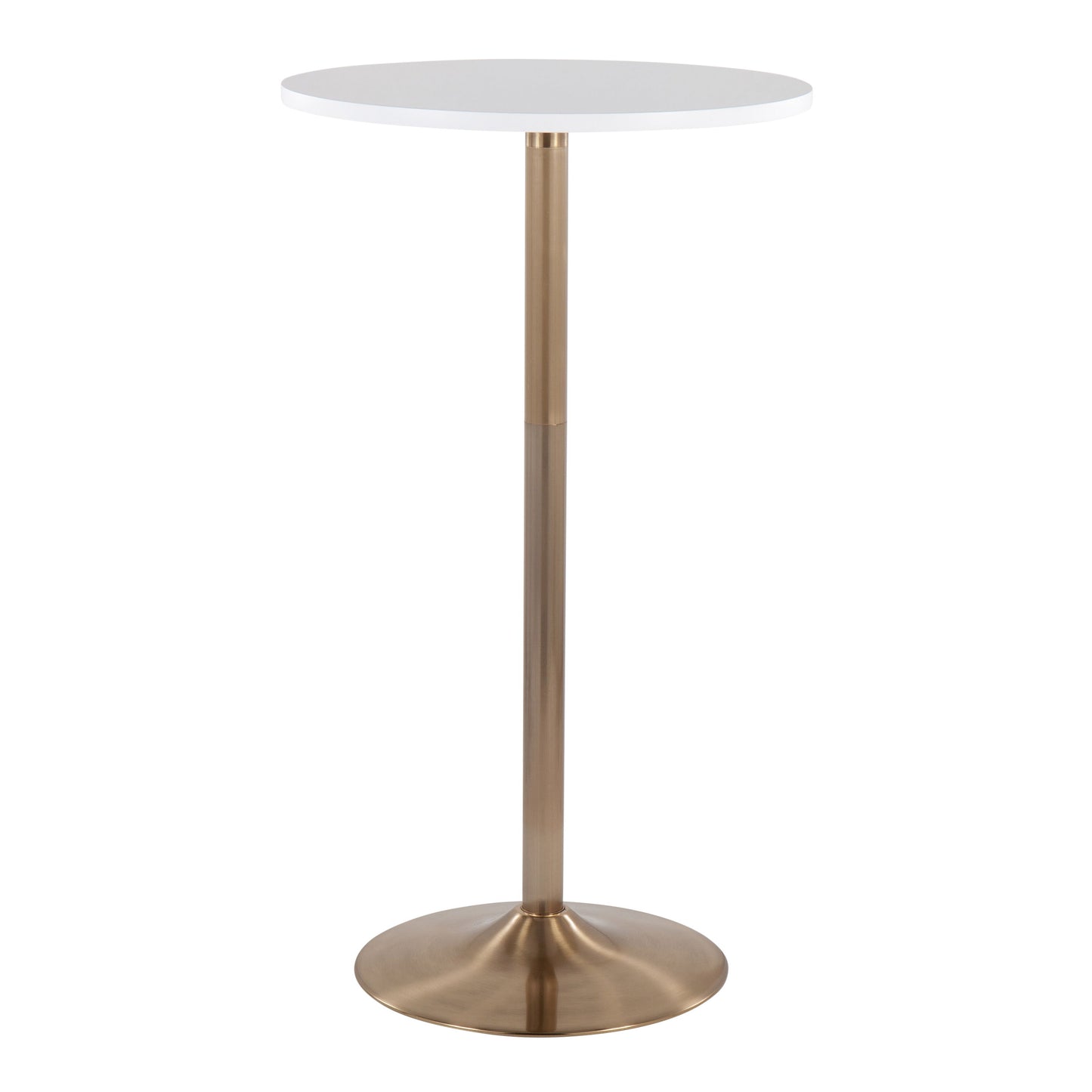 Pebble - Contemporary / Glam Adjustable Dining Or Bar Table - Gold / White