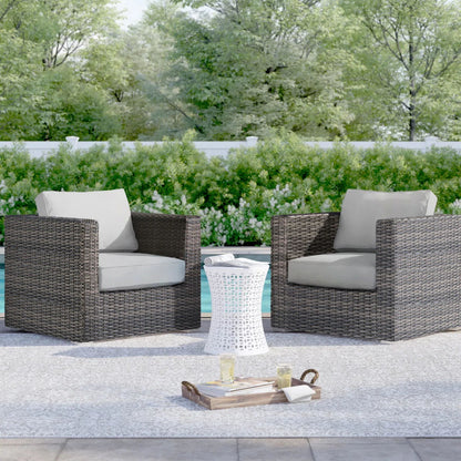 Comfort - Ready Patio Chair With Cushions Ideal For Outdoor Relaxation - Espresso / Gray
