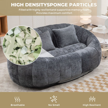 Contemporary Bean Bag Sofa Lazy Sofa Durable Comfort Lounger For Indoor & Outdoor Use - Gray