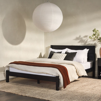 Queen Bedframe Modern Minimalist Boho - Black