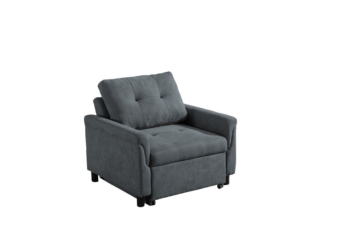 Hannah - Woven Convertible Armchair - Dark Gray