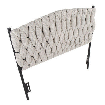 Braided Matisse - Twin Size Headboard - Black / Cream