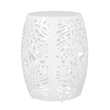 Metal End Table Large - White