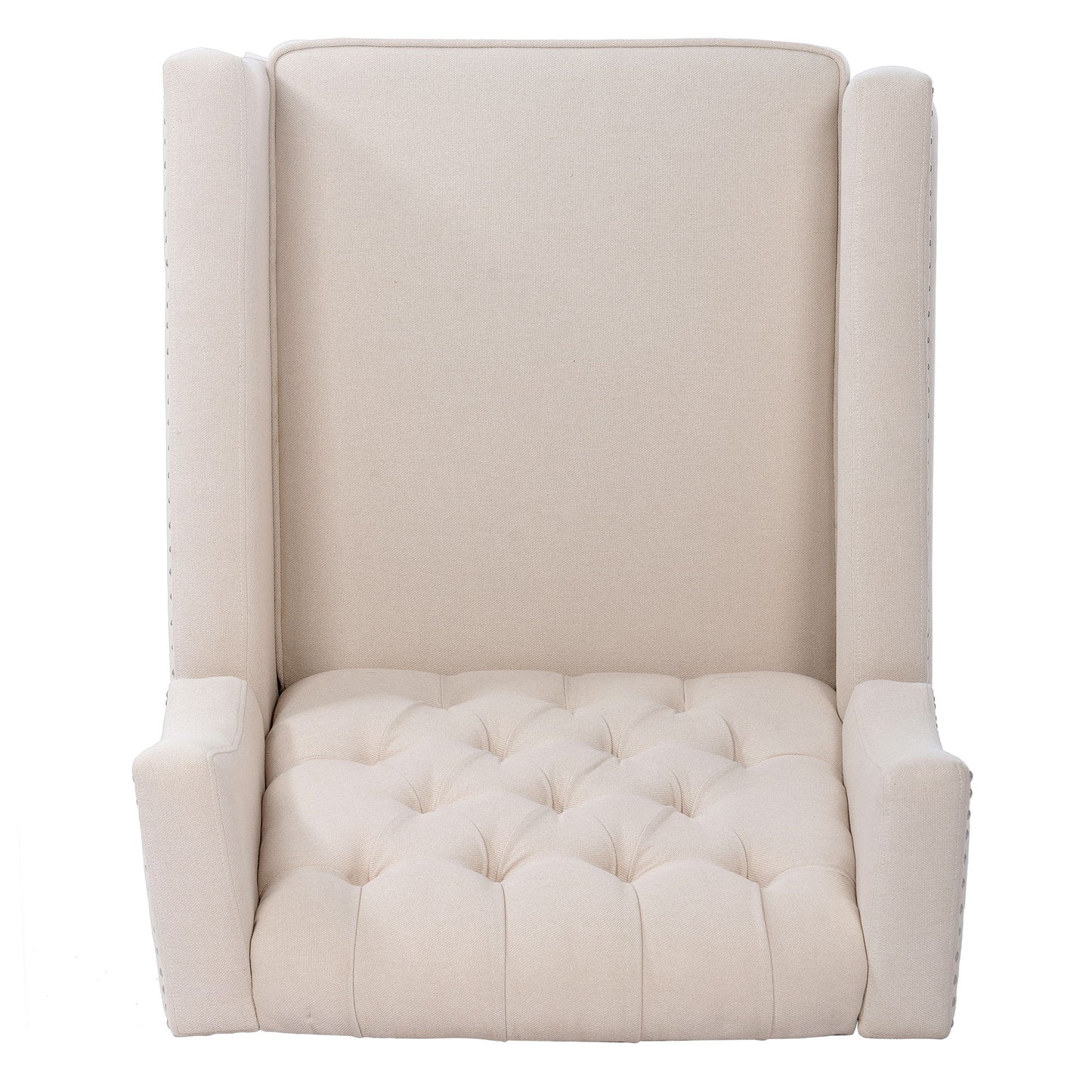 Manual Wing Chair Recliner - Beige