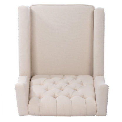 Manual Wing Chair Recliner - Beige