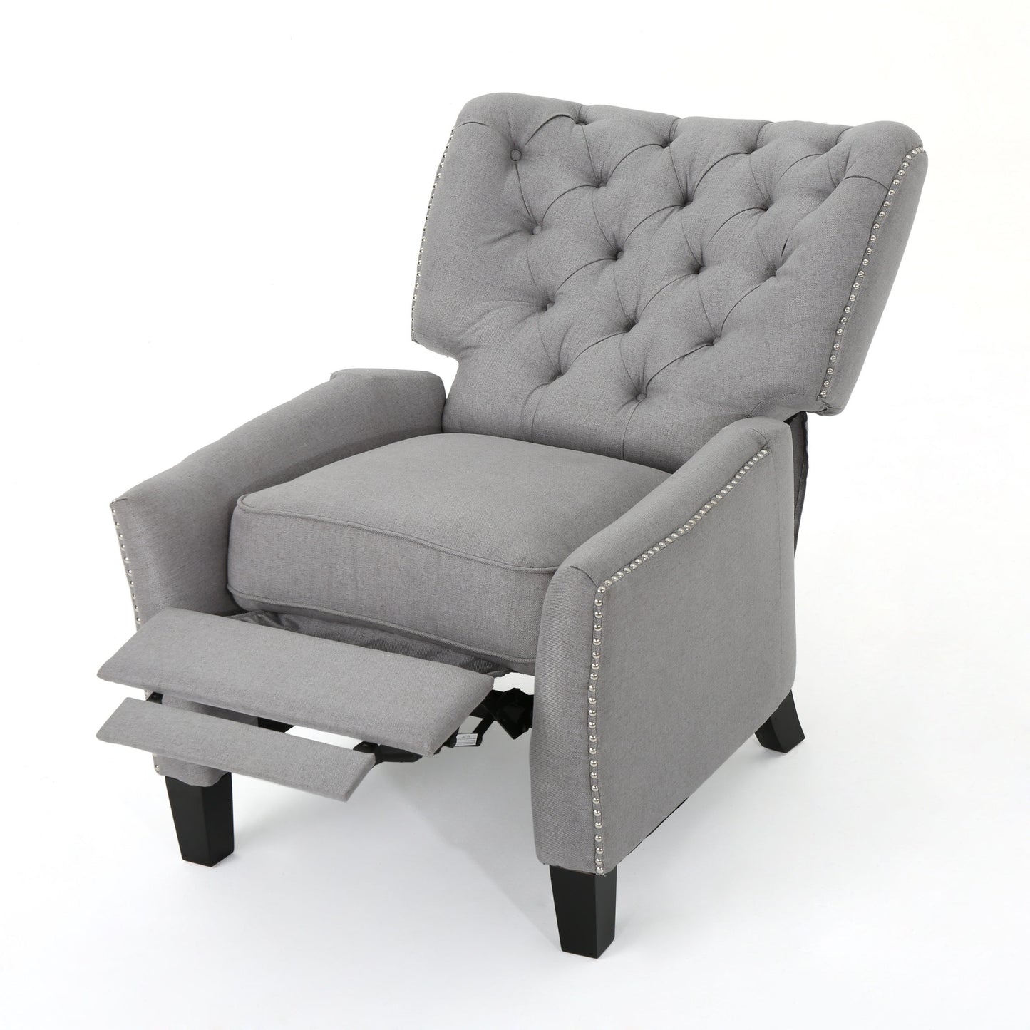 Modern Push Back Recliner - Light Gray