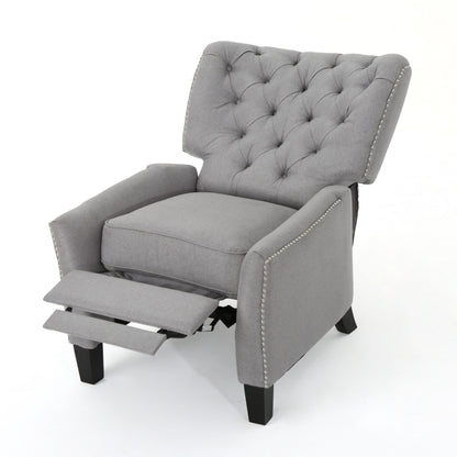 Modern Push Back Recliner - Light Gray