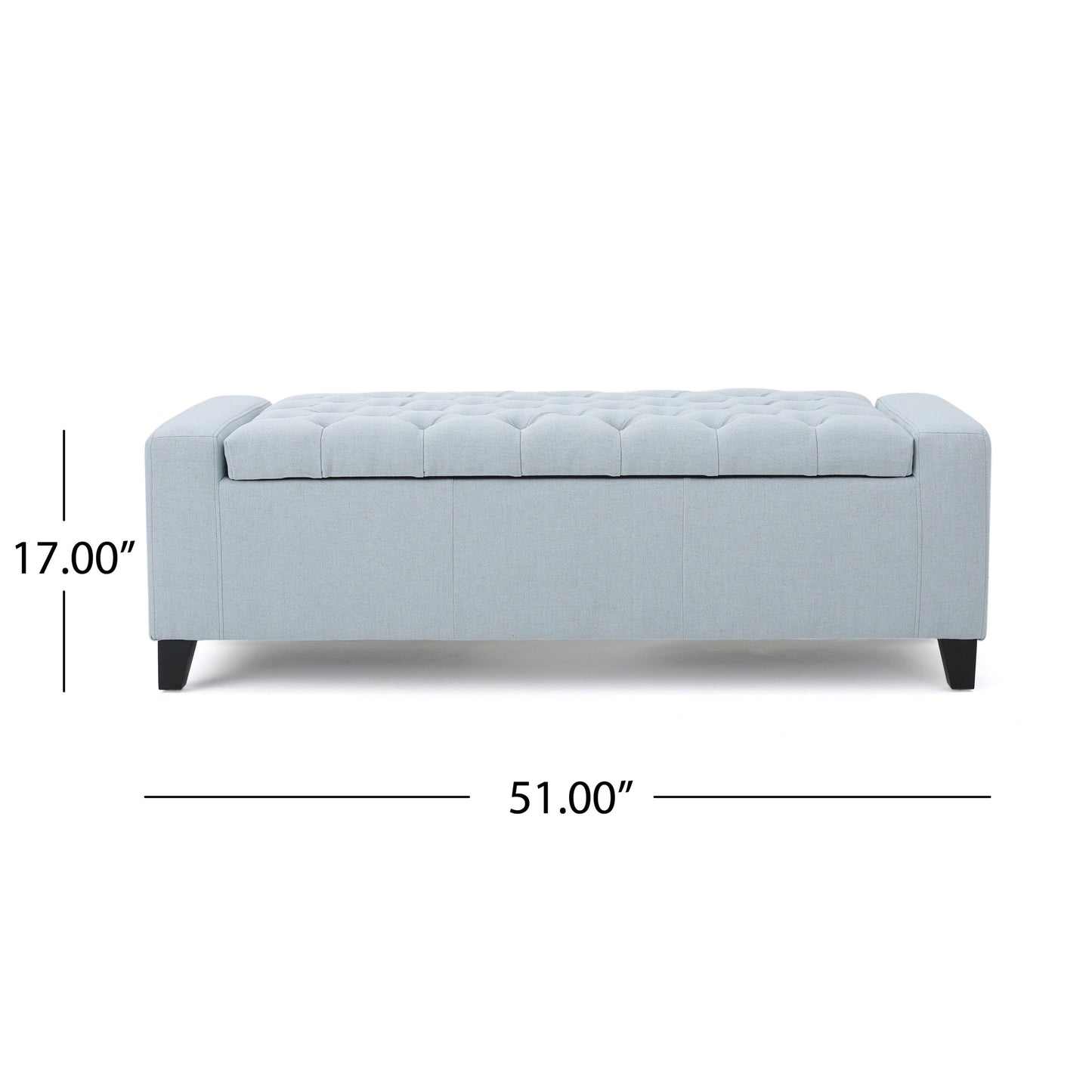Stylish Guernsey Ottoman With Storage Function - Light Sky