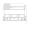 Twin Size House Bed With Fence - White