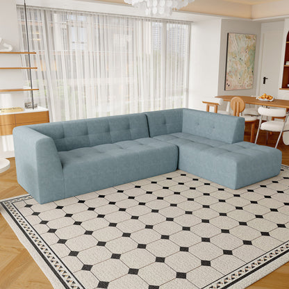 Modular Combination Living Room Sofa Set, Modern Minimalist Sofa, Living Room Upholstered Sofa Bed, Bedroom, 2 Pieces Computer Free Combination, L - Shaped - Light Gray