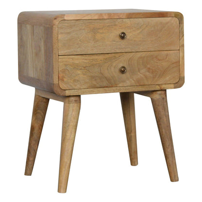 Curved Bedside Table - Oak