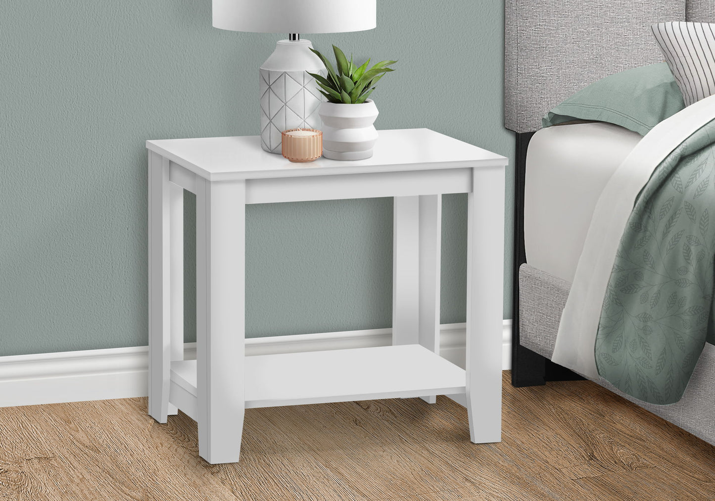 Accent Table, Side Transitional - White
