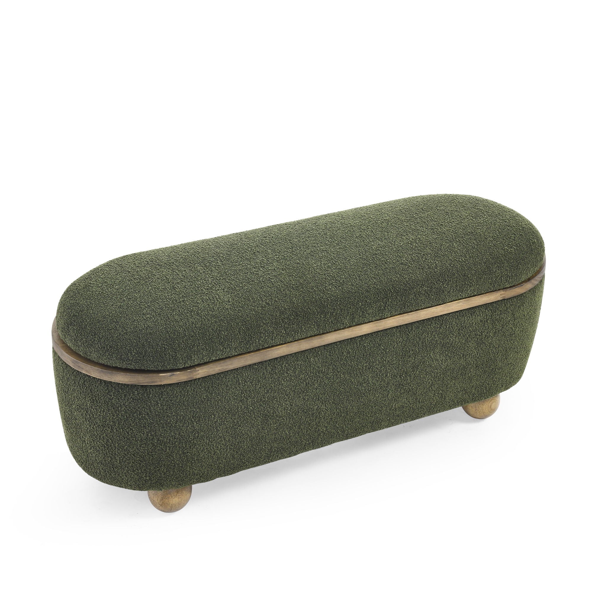 Modern Storage Ottoman Bench Upholstered Seating With Storage - Dark Green